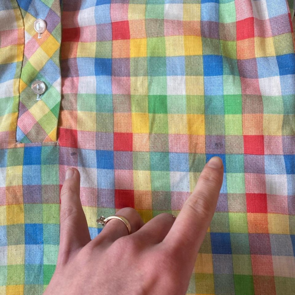 1960’s rainbow plaid top - Picture 8 of 8
